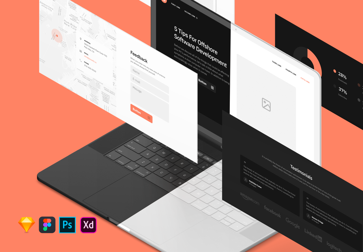 Sections Wireframe Kit