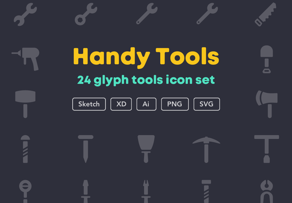 Handy tools icon set