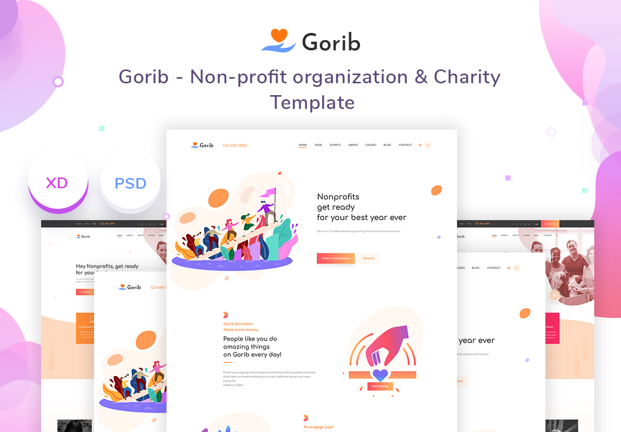 Gorib – Creative NonProfit Fundraising Charity Template
