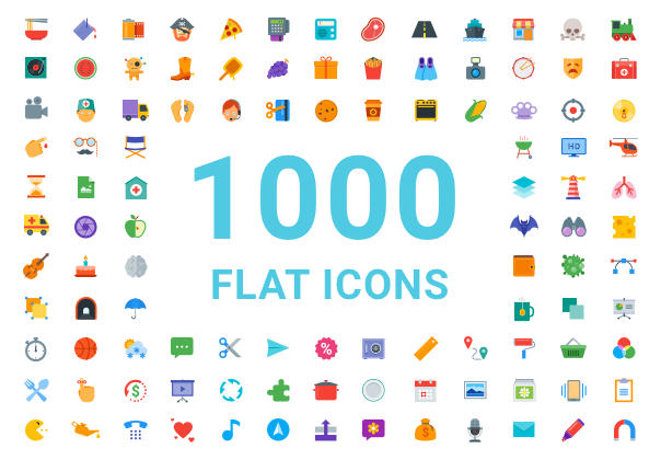 1000 Flat Color Icons