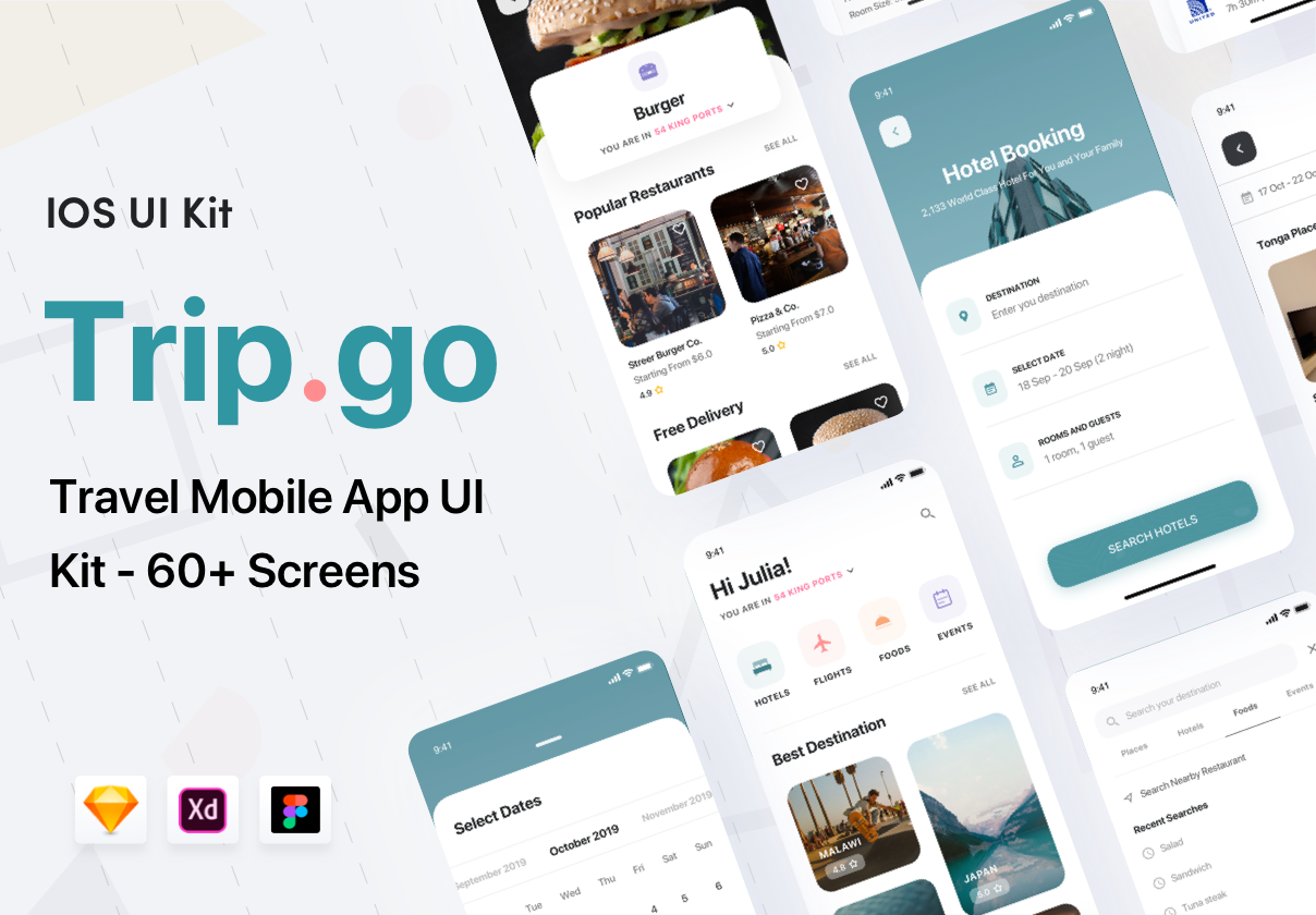 Trip Go Travel App UI Kit