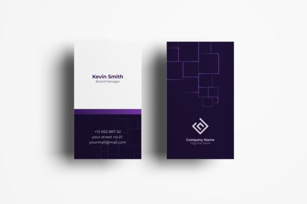 创意竖版排版风格企业名片设计模板v58 Business Card Template.v58