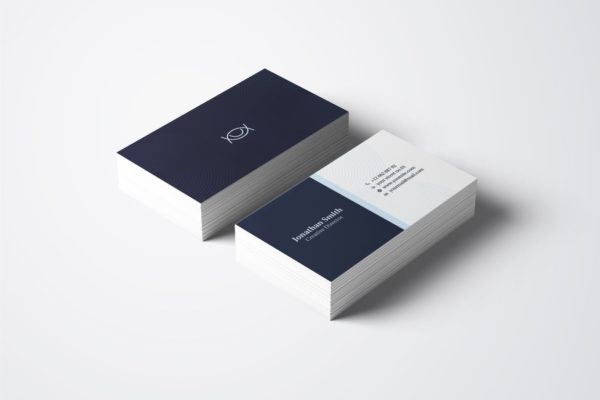 对称式设计企业横版名片设计模板v53 Business Card Template.v53