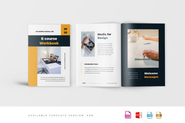 极简主义Workbook创意设计模板v6 eCourse Workbook Template