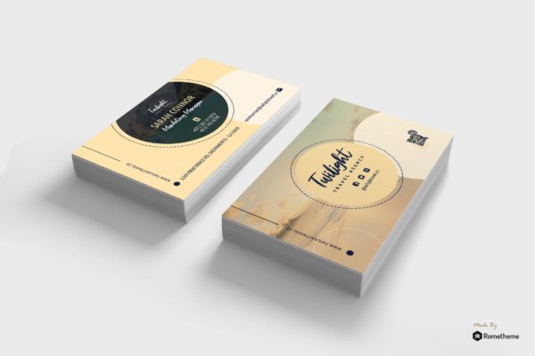 创意旅游代理公司名片设计模板 Twilight – Creative Travel Business Card RY