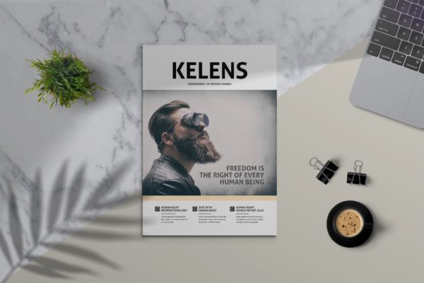 北欧简约风格杂志设计模板 KELENS – Clean Magazine Template