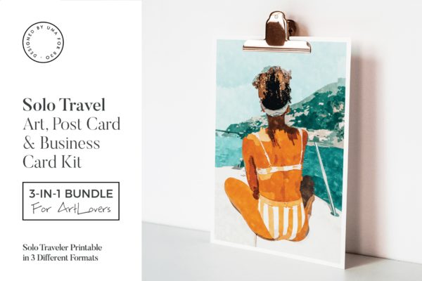 SOLO旅行者水彩插画办公文具设计套装 Solo Traveler Art & Stationary Kit