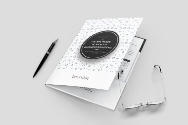 孟菲斯设计风格企业文件夹设计模板 Presentation Folder