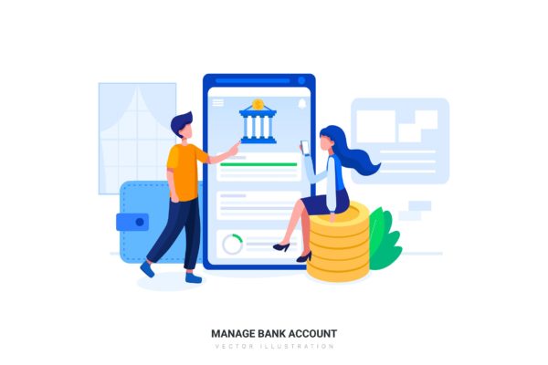 安全账户主题扁平化矢量概念插画素材 Security account Flat Illustration concept