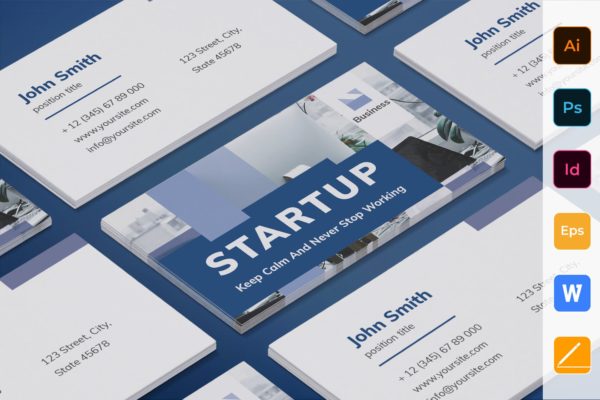项目解决方案专家名片设计模板 Startup Business Card
