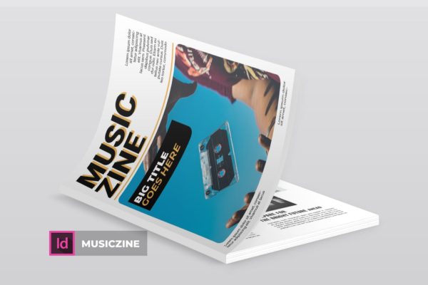 音乐主题专业杂志排版设计INDD模板 Musiczine | Magazine Template