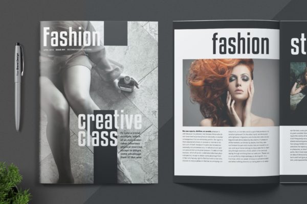 时尚/摄影/服装主题杂志设计INDD模板 Magazine Template