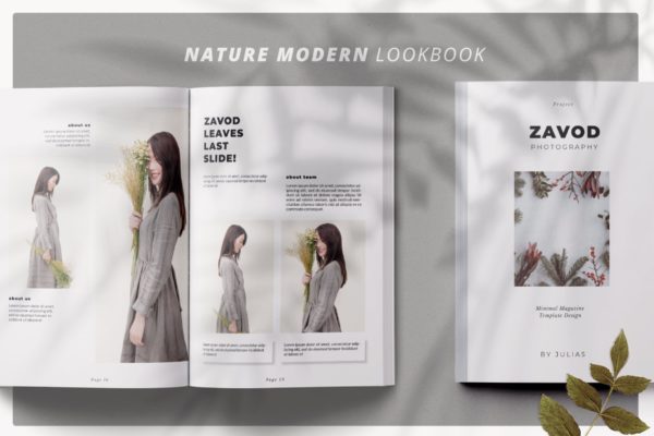 摄影/模特主题杂志排版设计模板 ZAVOD Business Magazine Minimal Template – LS