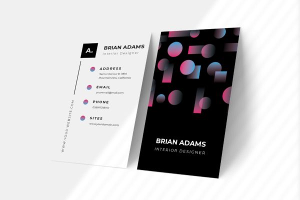 简约设计风格高端企业名片设计模板 Black Business Card