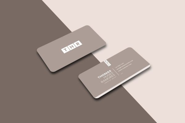 矩形圆角设计风格企业名片设计模板 Business Card
