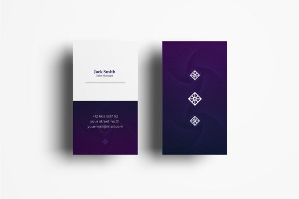 竖版印刷企业名片设计模板v62 Business Card Template.v62