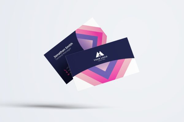 彩虹色框公司名片设计模板v66 Business Card Template.v66