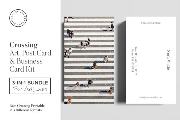 雨中行人水彩艺术办公文具设计套装 Rain Crossing Art & Stationary Kit