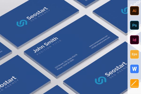 SEO/SEM推广服务企业名片设计模板 SEO Agency Business Card