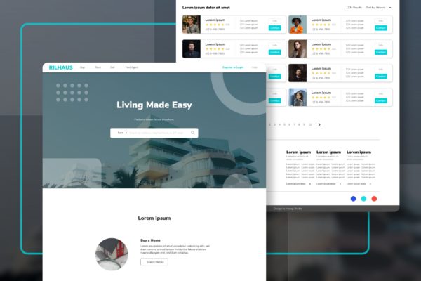房地产中介网站设计HTML模板 RILHAUS – Real Estate Homepage Template