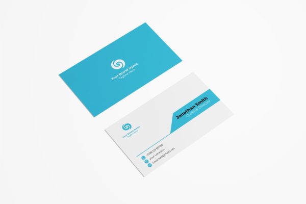 科技蓝企业名片设计模板v43 Business Card Template.v43