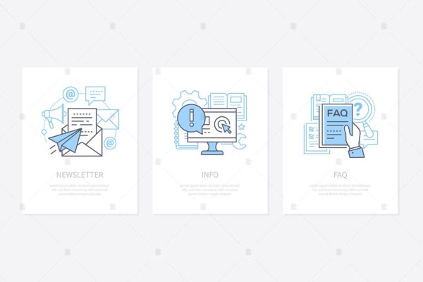 客户服务主题矢量概念图标素材 Customer service correspondence concept icons set