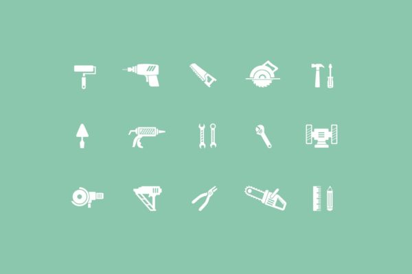 15枚施工建筑主题矢量图标素材 15 Construction and Building Icons