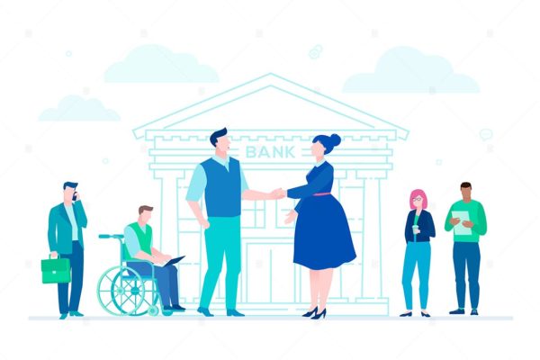 签约场景扁平设计风格概念插画素材 Signing a contract – flat design illustration