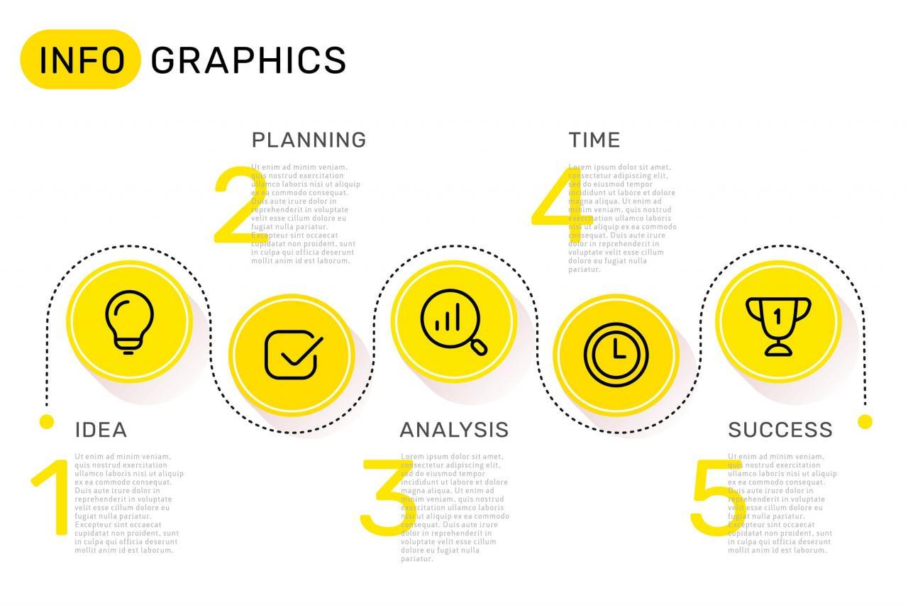 行业市场分析报告幻灯片设计信息图表素材 Set of infographic templates + business icons