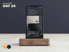 令人惊叹的iPhone X和底座模型。，Mockups365：第24天