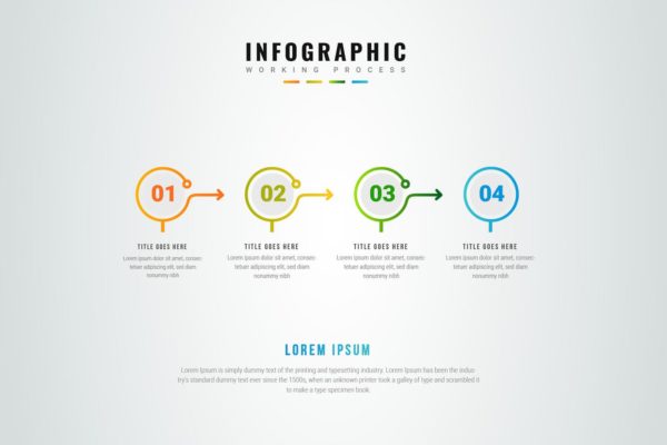 步骤流程图信息图表矢量图形设计素材 Info graphic Design