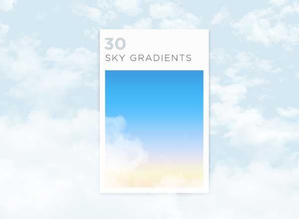 30款天空渐变色配色预设 30 Sky Gradients for Photoshop