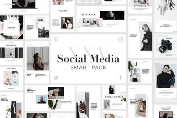 博客&社交媒体通用贴图模板大合集 Smart Social Media Pack