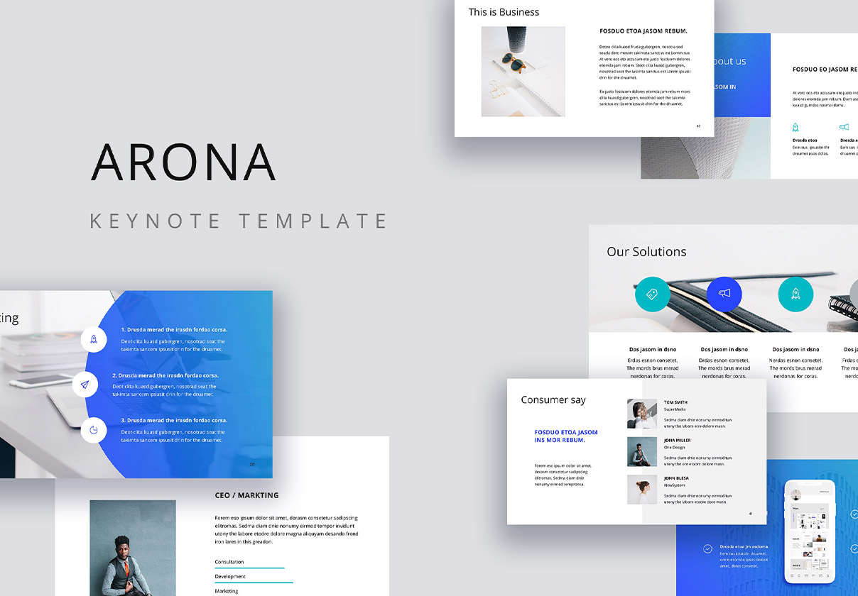 ARONA – Keynote Template + 20 Photos Bonus