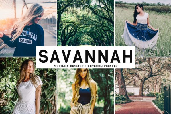 哑光效果绿色调滤镜LR照片调色预设 Savannah Mobile & Desktop Lightroom Presets