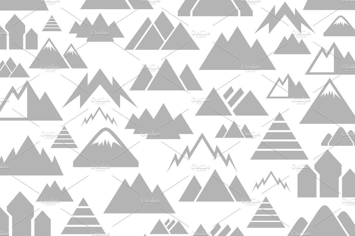 极简山形山脉矢量写意插画 Mountain a background