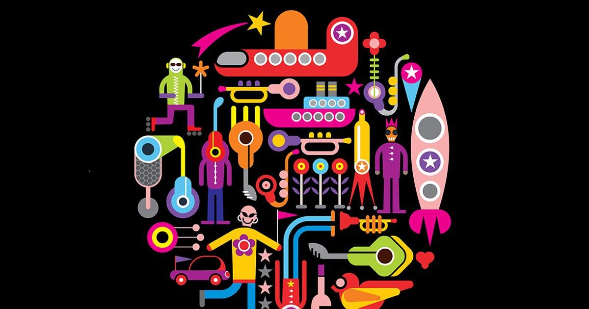 庆典派对聚会主题圆形图形矢量图 Celebration Party round shape vector illustration