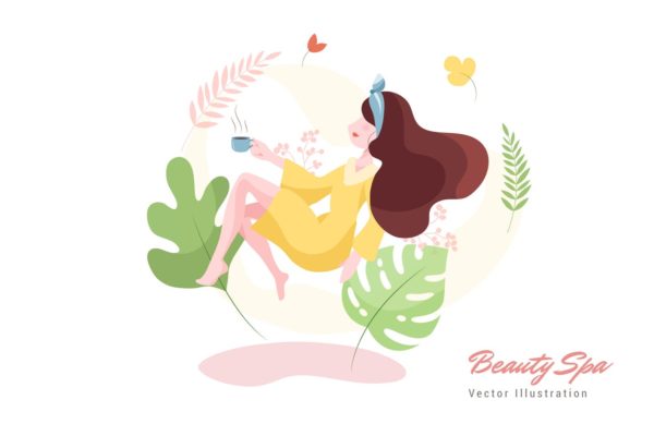美容SPA主题矢量插画素材v3 Beauty Spa Vector Illustration