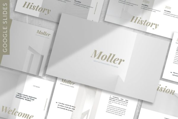 极简Lookbook设计风格谷歌幻灯片模板 Moller – Lookbook Google Slide Template