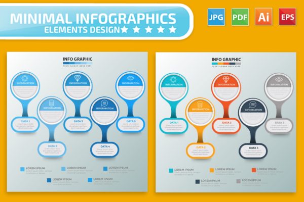 要点说明/重要特征信息图表矢量图形素材v2 Infographic Elements Design