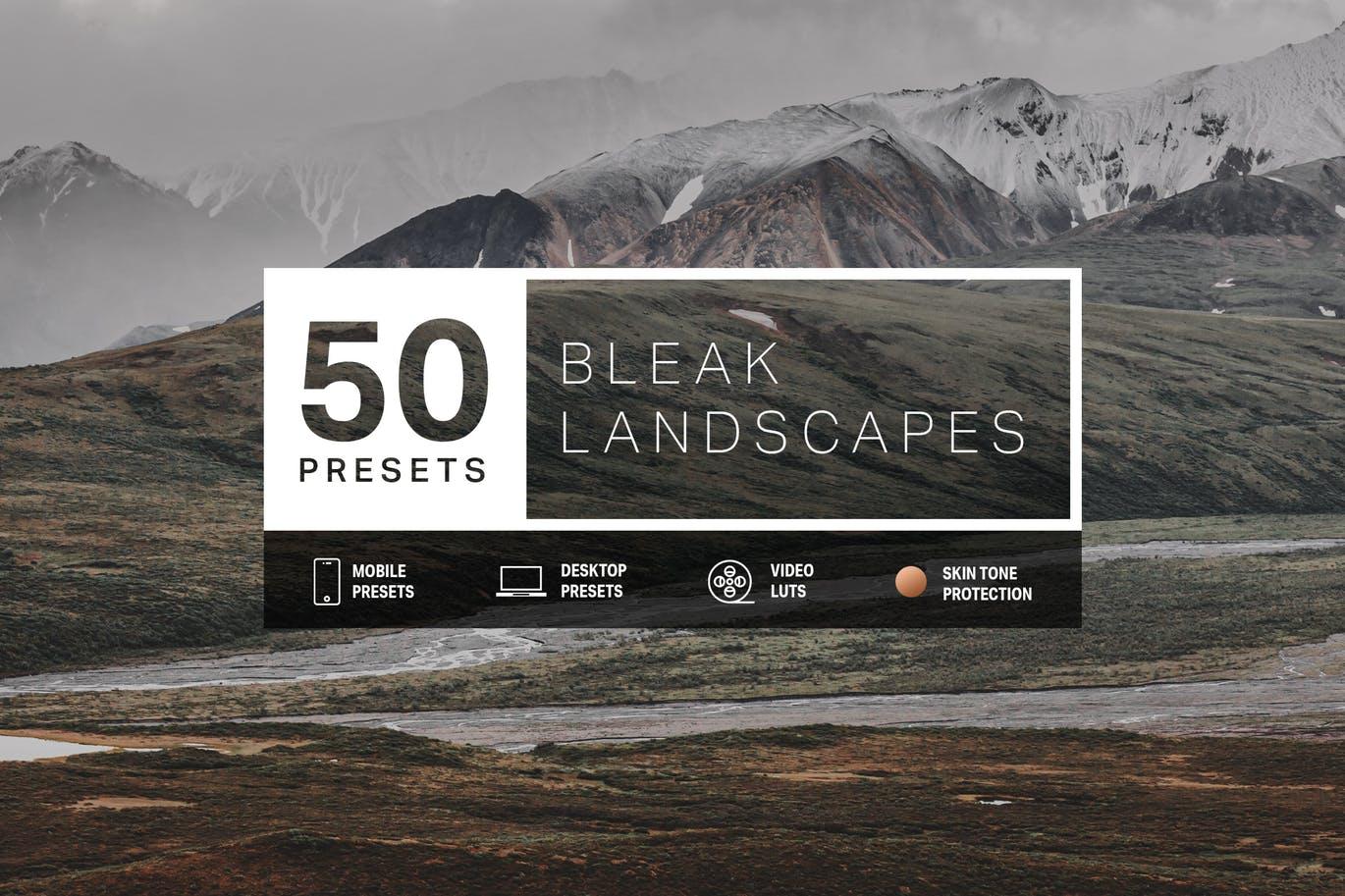 50款户外风景摄影调色处理LR预设 50 Bleak Lightroom Presets and LUTs