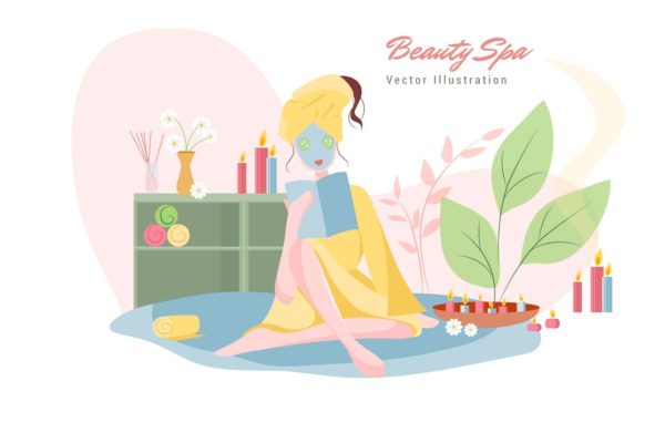 美容SPA主题矢量插画设计素材v7 Beauty Spa Vector Illustration