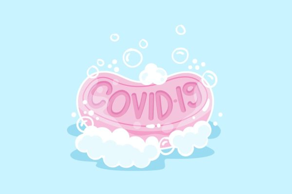 COVID-19预防洗手肥皂矢量插画 COVID-19 Soap Bar