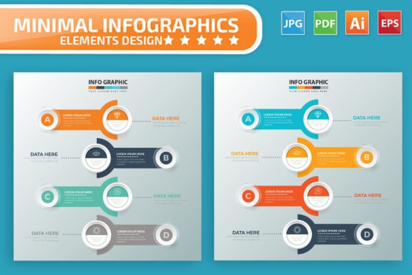 要点说明/重要特征信息图表矢量图形素材v4 Infographic Elements Design