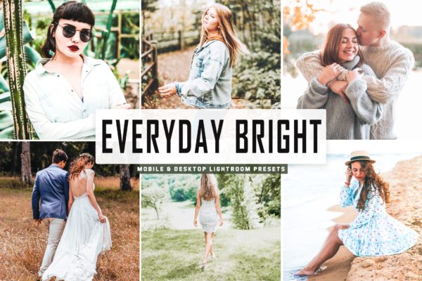 小清新人像摄影作品肤色增强调色滤镜LR预设v2 Everyday Bright Pro Lightroom Presets V2