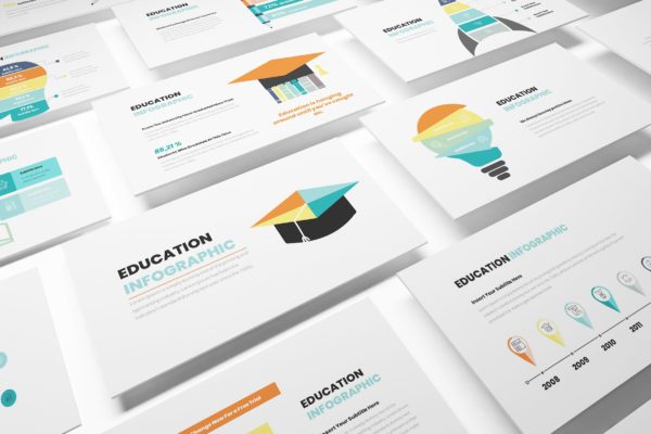 教育主题信息图表风格PPT幻灯片设计模板 Education Infographic Powerpoint Template