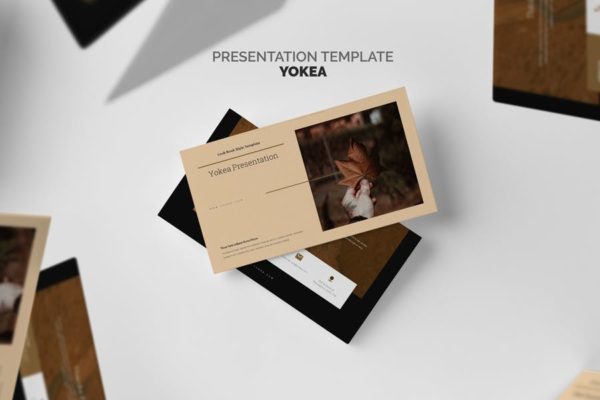 棕色色调Lookbook目录谷歌幻灯片模板 Yokea : Brown Color Tone Lookbook Google Slides