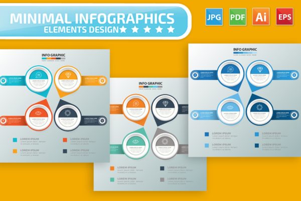 要点说明/重要特征信息图表矢量图形素材v5 Infographic Elements Design