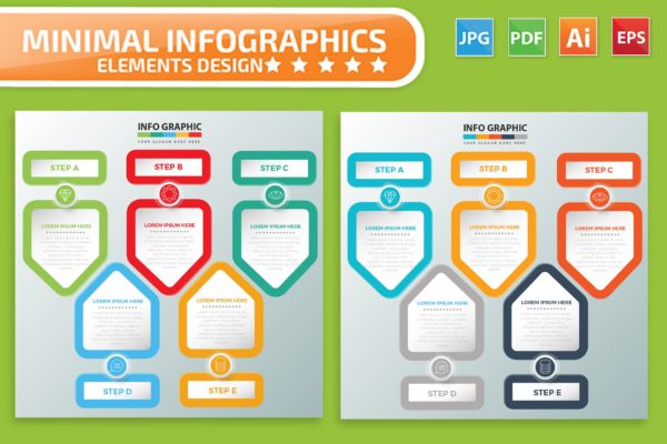 要点说明/重要特征信息图表矢量图形素材v3 Infographic Elements Design
