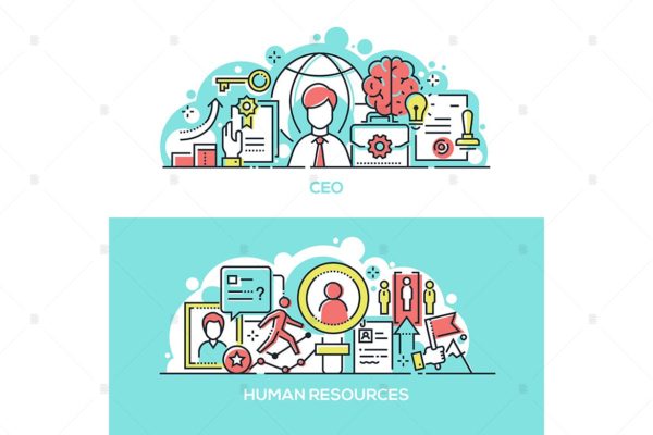 公司首席执行官&人力资源主题扁平风网站矢量插画 Company CEO and human resources banners
